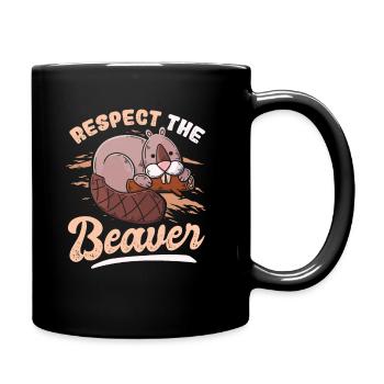 Respectez le castor - Mug uni - noir - Droite