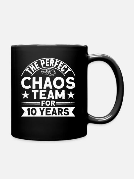 10 Jahrestag Ehepaar Hochzeitstag Geschenk - Tasse einfarbig - Schwarz