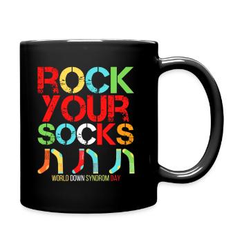 Welt Down Syndrom Tag Rock Your Socks - Tasse einfarbig - Schwarz - Rechts