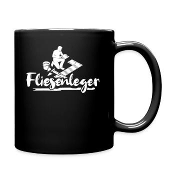 Fliesenleger Beruf Fliesen - Tasse einfarbig - Schwarz - Rechts