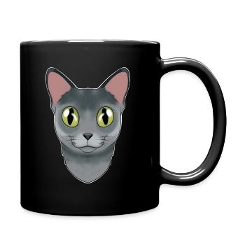 Cat Lover I Cat Face I Chat bleu russe - Mug uni - noir - Droite