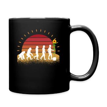 Retro Sonnenblume Geschenk Sonnenblumen - Tasse einfarbig - Schwarz - Rechts