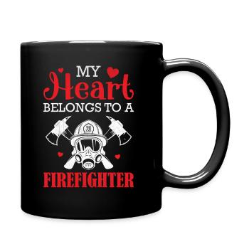 My Heart Belongs To A Firefighter - Full Colour Mug - black - Right