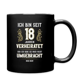 18 Jahre Verheiratet Türkishochzeit Geschenk - Tasse einfarbig - Schwarz - Rechts