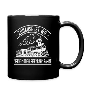 Modelleisenbahn Eisenbahner Lokomotive Modellbahn - Tasse einfarbig - Schwarz - Rechts