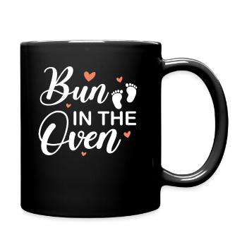 Bun in The Oven - Baby In Progress - Pregnant Wom - Full Colour Mug - black - Right