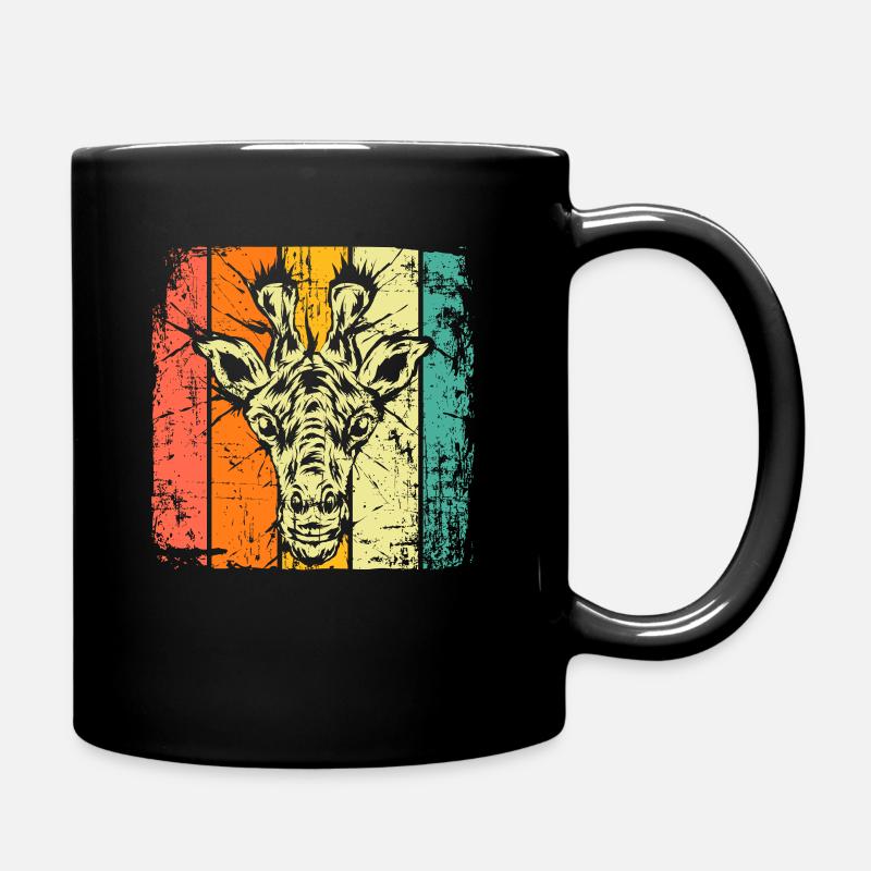 Giraffe Kopf vintage - Tasse einfarbig - Schwarz