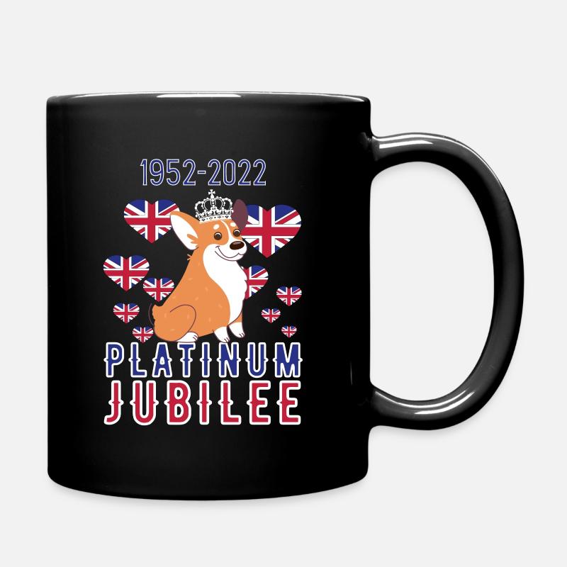 Queen 70. Thronjubiläum 2022 70 Jahre Platin Corgi - Tasse einfarbig - Schwarz