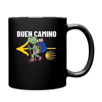 Pilger Schildkröte Buen Camino - Tasse einfarbig - Schwarz - Rechts