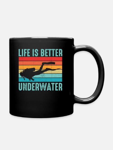 La vie est meilleure sous l’eau - Ocean Sea Free Diving - Mug uni - noir