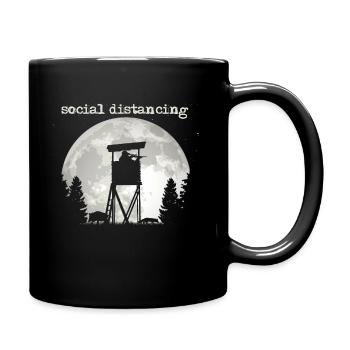 Geschenk für den Hochsitz Jäger - Tasse einfarbig - Schwarz - Rechts