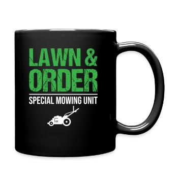 Lawn & Order Special Mowing Unit - Gardener - Full Colour Mug - black - Right