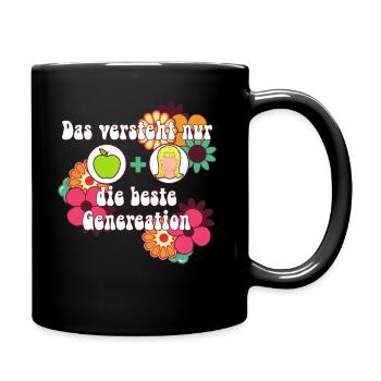 70er Jahre Apfelshampoo Siebziger Flower Power - Tasse einfarbig - Schwarz - Rechts