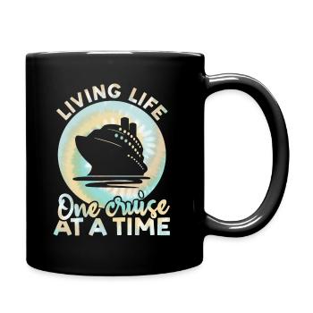 Living Life One Cruise At A Time Tie Dye Print - Full Colour Mug - black - Right