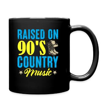 Élevé sur le cow-boy de la musique country des années 90 - Mug uni - noir - Droite