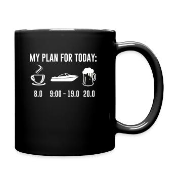 Mon plan pour l’idée cadeau bateau à moteur d’aujourd’hui - Mug uni - noir - Droite