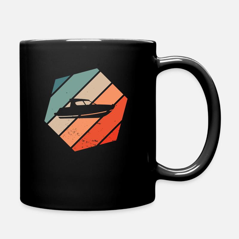 Boot Kapitän Schiff Motorboot Retro - Tasse einfarbig - Schwarz