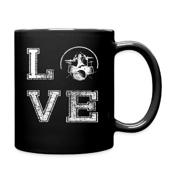 Love Drums Drumsticks Drummer Rock - Full Colour Mug - black - Right