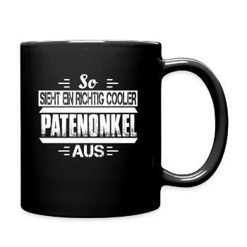 Patenonkel cooler Spruch Onkel Taufpate Patenkind - Tasse einfarbig - Schwarz - Rechts
