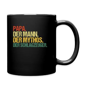 Schlagzeug Drumsticks Schlagzeuger Vintage - Tasse einfarbig - Schwarz - Rechts