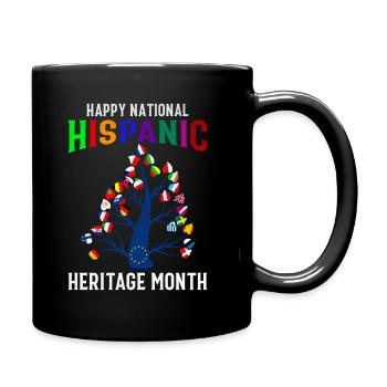 Happy National Hispanic Heritage Month - Latina Fl - Tasse einfarbig - Schwarz - Rechts