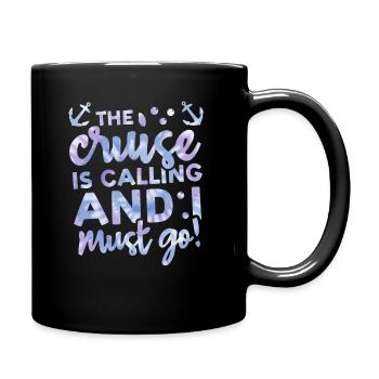 The Cruise is calling and I must go Tie Dye Print - Full Colour Mug - black - Right