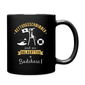 Lifeguards are like demigods in swimming trunks - Full Colour Mug - black - Right