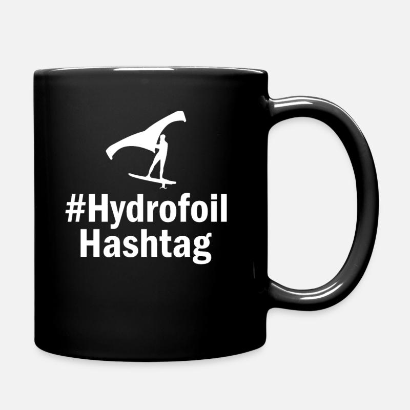 #Hydrofoil Hashtag Hydroptère Efoil Wingfoil - Mug uni - noir