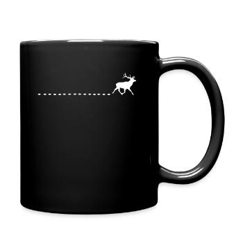 Hirsch Wald Spuren Hirsche Jagen Jäger - Tasse einfarbig - Schwarz - Rechts