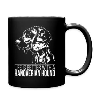 Hanoverian HOUND la vie est meilleure Hundespruch Hunde - Mug uni - noir - Droite