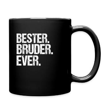 Bruder Geschwister Brüder Spruch Einzelkind - Tasse einfarbig - Schwarz - Rechts