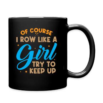 Coxswain Rowing Design For Girls Women Crew Rowing - Full Colour Mug - black - Right