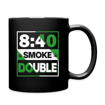 420 Weed Smoke Double Stoner Geschenk - Tasse einfarbig - Schwarz - Rechts