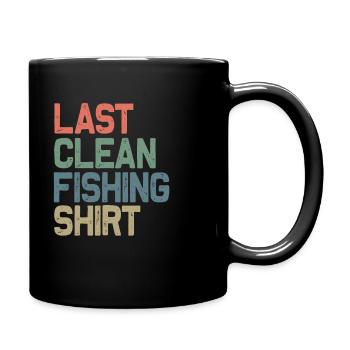 Letztes sauberes Angel Shirt Angeln - Tasse einfarbig - Schwarz - Rechts
