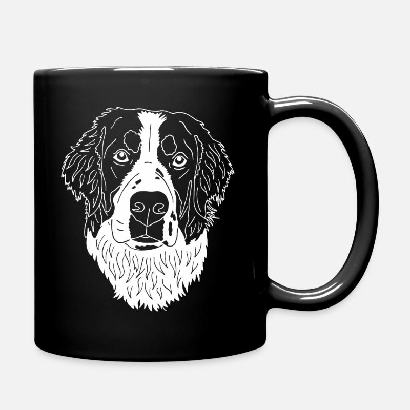 Bernersennen Hund - Tasse einfarbig - Schwarz