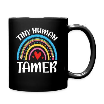 Teacher Tiny Human Tamer - Tasse einfarbig - Schwarz - Rechts