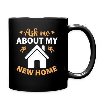 Pendaison de crémaillère - Posez-moi des questions sur ma nouvelle maison - Mug uni - noir - Droite