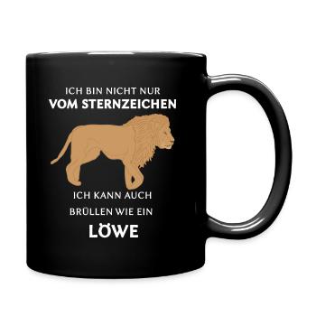 I can roar like a Leo zodiac sign German - Full Colour Mug - black - Right