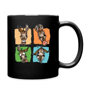 Donkey trombines (for dark textiles) - Full Colour Mug - black - Right