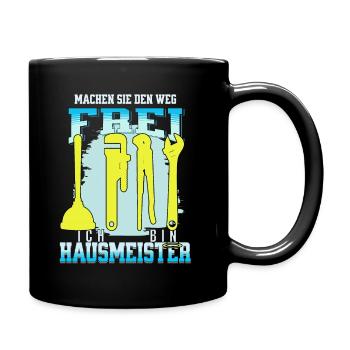 Hausmeister sind immer im Stress - Tasse einfarbig - Schwarz - Rechts