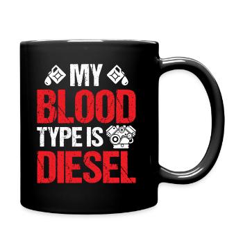 Mechanic Car Garage - My Blood Type Is Diesel - Tasse einfarbig - Schwarz - Rechts