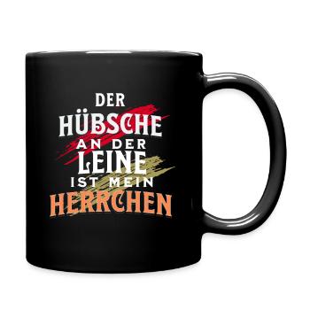 Hundebesitzer Süßer Spruch Gassi mit dem Hund - Tasse einfarbig - Schwarz - Rechts