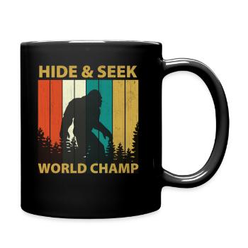 Hide And Seek World Champion - Sasquatch Bigfoot - Full Colour Mug - black - Right