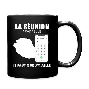 Réunion Mon Amie Idée Cadeau Réunionnais - Mug uni - noir - Droite