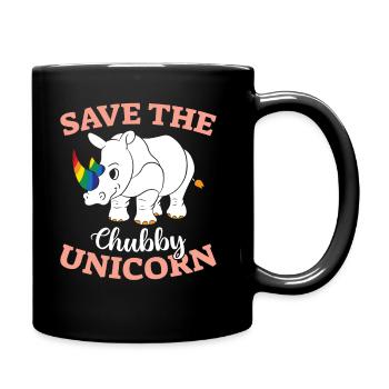 Animal Rights - Save The Chubby Unicorns - Tasse einfarbig - Schwarz - Rechts