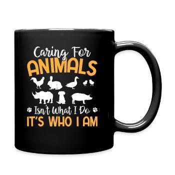 Animal Rights - Caring For Animals It's Who I Am - Full Colour Mug - black - Right