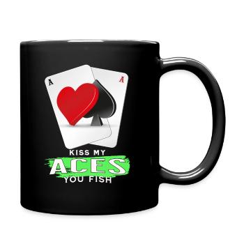 Kiss Aces Poker Fish - Full Colour Mug - black - Right