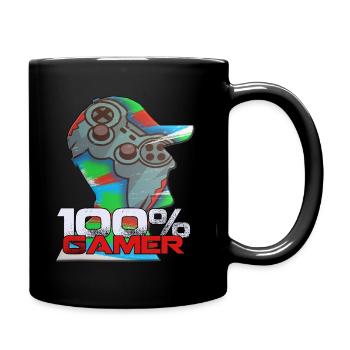 Gamer zu 100% Gaming Player - Tasse einfarbig - Schwarz - Rechts