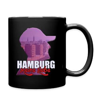 Hamurg meine Liebe Stadt Hamburg Design - Tasse einfarbig - Schwarz - Rechts