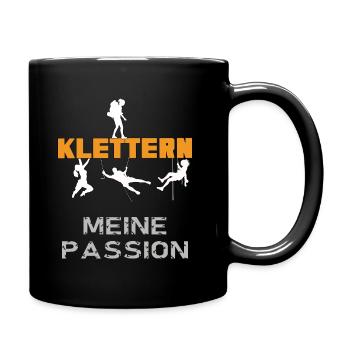 Klettern Bergsteigen Design für Kletterer - Tasse einfarbig - Schwarz - Rechts
